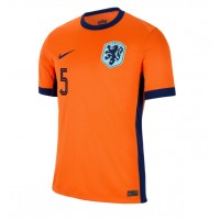 Holandsko Nathan Ake #5 Domáci futbalový dres ME 2024 Krátky Rukáv